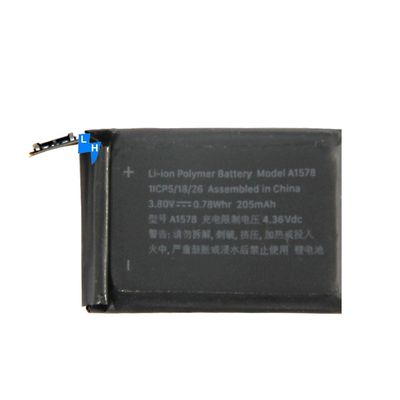 Dubbele IC-bescherming 205mAh A1578 A1802 38mm batterij voor Apple Watch Series 1 Watch