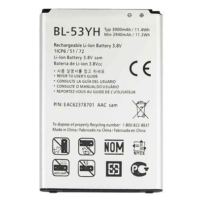 Oorspronkelijke vervangende batterij BL-53YH voor LG G3 VS985 F400 A en compatibiliteit gegarandeerd