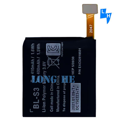 Dual IC Protection BL-S3 410mAh 1.6Wh Smart-Watch batterij voor LG G Watch R W110 W150