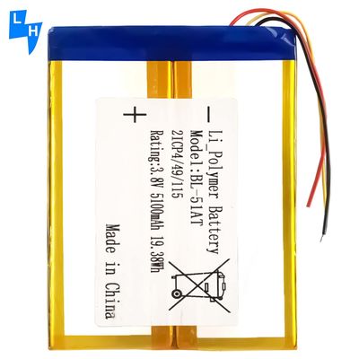 Voorraad BL-51AT Mobiele telefoonbatterijen voor Tecno H8 8H Dioipad 8 3.8V 5100mAh apparaten
