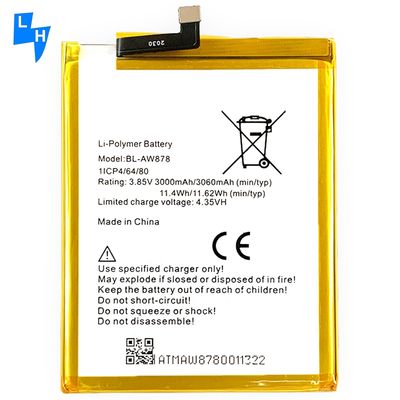 Duurzame mobiele telefoonbatterij BL-AW878 voor Infinix X5010 Codering AW878 en 3060mAh
