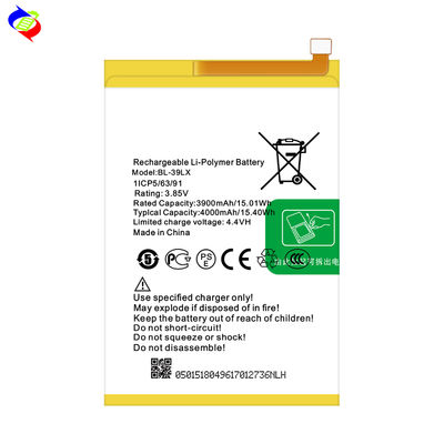 4000mAh BL-39LX X652 Mobiele telefoonbatterij voor Infinix S5 Oplaadbare batterijen wit