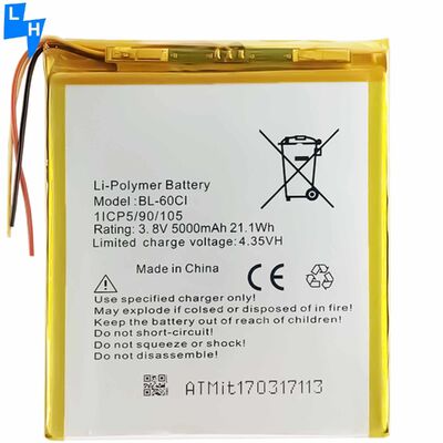 Hoge capaciteit gele batterij voor itel 1703 BL-60CI 5000mAh oplaadbare
