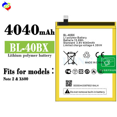 BL-40BX Accu vervanging voor Infinix Note 2 X600 3.8V 4040mAh Superieure prestaties