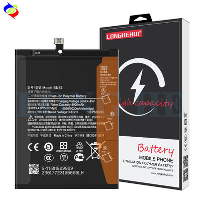 Opmerking 9 Pro/Opmerking 9S Mobiele telefoonbatterijen BN52 Originele vervangende oplaadbare cellen