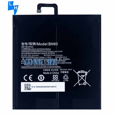 Zwarte 6000mAh capaciteit tabletbatterij voor Xiao Mi Pad 4 Hoge capaciteit OEM BN60