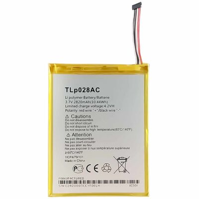 Voorraad 2820mAh TLP028A2 Mobiele telefoonbatterij voor Alcatel Neon 1216 OT1216 in Wit