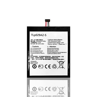 Witte kleur TLP029A2 3.8V 2910mAh Lithium Polymer Tab Battery voor vervangbaar opladen