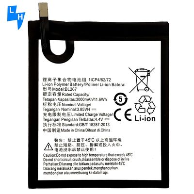 OEM 500PCS Double IC Protection 3000mAh Lithiumbatterij voor Lenovo K6 BL267
