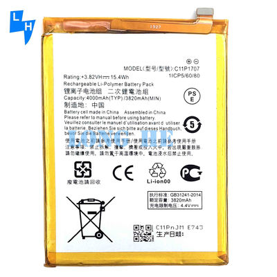 Gele 4000mAh C11P1707 Mobiele telefoonbatterij voor ASUS Zenfone Max M1 MOQ/ODM/OEM 500PCS