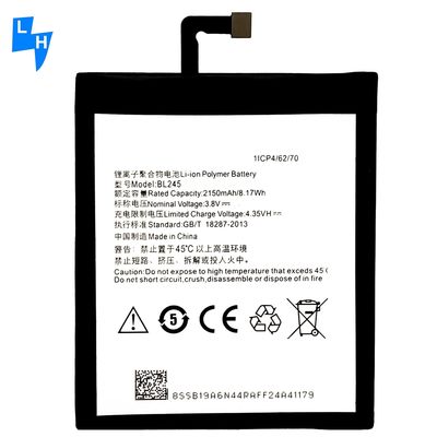Zwarte oplaadbare lithium-ion-polymerbatterij BL245 3500mAh 4.4V voor Lenovo S60 S60-T S60