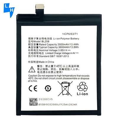 BL258 Oorspronkelijke telefoonbatterij voor Lenovo Vervangingsbatterijen Garandeerde prestaties