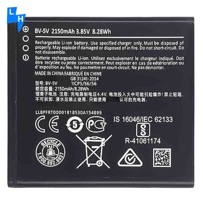 Mobiele telefoon Zwart 2150mAh BV-5V batterij voor Nokia 1 TA-1047 Duurzaam en langdurig