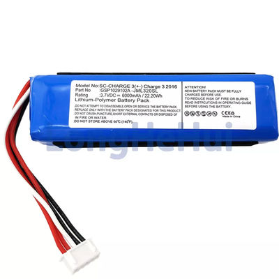 Vervangende GSP1029102A luidsprekerbatterij voor JBL-Charger 3 2016 3.7V JML320SL JML330SL