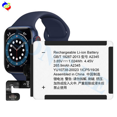 Lithium-ion oplaadbare iWatch interne batterij A2345 voor Watch Series 6 40mm 3.85V 265.9mAh